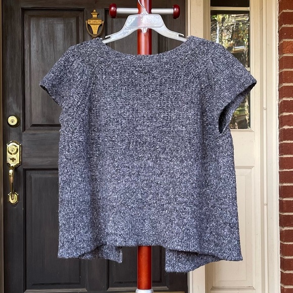 New Directions Woman Open Cardigan Sweater Gray White Tweed Single Button 2X - Picture 3 of 10